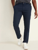 Old Navy Ultimate Slim Built-In Flex Chino Pants Men&#39;s 30x34 Blue Stretch NEW - £23.58 GBP