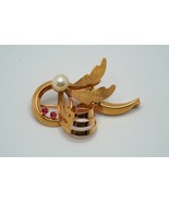 Vintage 18k Yellow Gold Pearl Ruby Brooch / Pendant Combo 4.6cm x 3.2cm - $20,698.47 MXN
