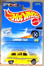 1996 Hot Wheels Blue/White Card #619 LONDON TAXI Yellow w/Chrome 5Sp Wheel China - £10.95 GBP