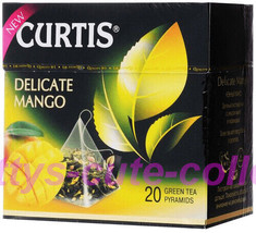 CURTIS Green Tea DELICATE MANGO Sealed BOX of 20 Pyramids US Seller Impo... - $6.92
