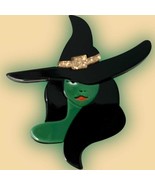 Chic Halloween Pretty Witch With Hat Brooch - Fun Acrylic Fashion Pin - $183.51 MXN