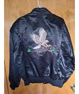 Vintage West Ark USA Satin Jacket Sz XL USA Made Embroidered Genuine Eag... - £18.78 GBP