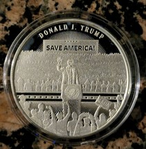 2022 Trump Save America Rallies Limited Edition 1 Oz Silver Round 999 Fine - £45.83 GBP