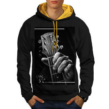Wellcoda Guitar Solo Song Music Mens Contrast Hoodie, Music Casual Jumper - £31.19 GBP