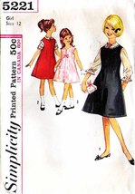Girl&#39;s DRESS (or Jumper) &amp; BLOUSE Vintage 1950&#39;s Simplicity Pattern 5221... - £15.92 GBP