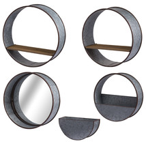 Zale Round Wall Planters - Set Of 5 Urban Industrial/Gray - $185.13