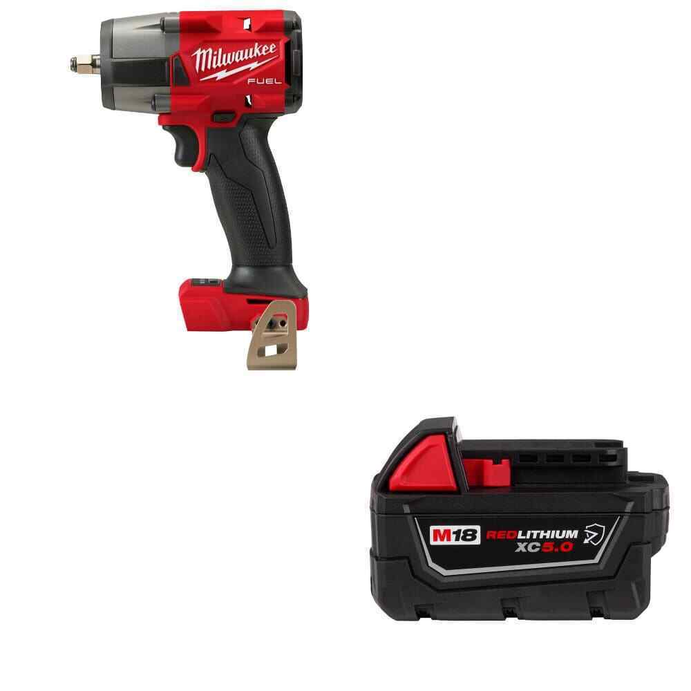 Primary image for Milwaukee 2960-20 M18 FUEL Impact Wrench w/ FREE 48-11-1850R M18 XC5.0 Battery
