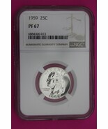 1959 PF 67 Proof Washington Silver Quarter NGC Certified Graded Authenti... - $754.65 MXN