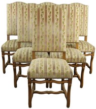 Dining Chairs Sheepbone French Vintage 1930 Light Oak Wood, Pink Green Floral - £2,285.98 GBP