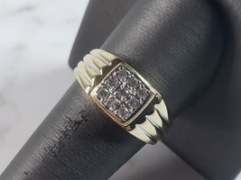Mens Vintage Estate 10k Yellow Gold Diamond Ring 3.0g #E2942 - £281.34 GBP