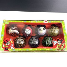 Nightmare Before Christmas 7 Plastic Ball Ornament Set In Box Disney Store - $60.13