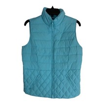 Talbots Womens Jacket Size Small Petite Teal Blue Vest Quilted Zipper Sl... - £21.15 GBP