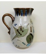 El Palomar Bird &amp; Butterfly Tonala Pottery Pitcher 8 Inch Signed KE Mexico - $38.61