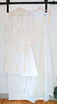 Vintage 60s - 70s WM XS Wedding Dress w/ Train Applique Cottagecore Prai... - £44.69 GBP