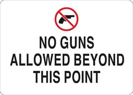 No Guns Allowed Beyond This Point 7&quot; X 10&quot; Adhesive Sticker Sign Condor 35GH88 - £12.38 GBP