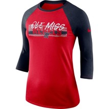 Ole Miss Rebels Womens Nike Static Graphic Raglan 3/4-Sleeve T-Shirt - Med & Sm - £17.51 GBP