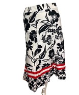 Kim Rogers Signature Floral Cotton Skirt White/Black/Red Size 12 - €16,35 EUR Kim Rogers Signature Floral Cotton Skirt White/Black/Red Size 12 - €16,35 EUR