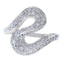 0.75 Carat Round Cut Diamond S Shaped Ring 14k White Gold - £389.11 GBP