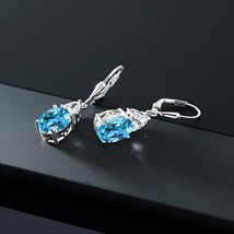 Natural Certified Teardrop Aquamarine Earrings 925 Sterling Silver Aquam... - £100.59 GBP