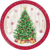 Vintage Christmas Tree 8 Ct Dinner Lunch 9&quot; Plates - £3.47 GBP