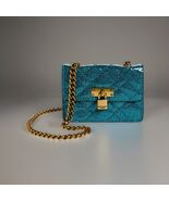 KURT GEIGER LONDON MICRO BRIXTON FAUX LEATHER CROSSBODY AQUA - $75.00