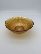 Fenton Marigold Carnival Glass Footed Round Bowl 5.5&quot; Stippled Rays * Vintage - £15.97 GBP