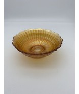 Fenton Marigold Carnival Glass Footed Round Bowl 5.5&quot; Stippled Rays * Vi... - $19.99