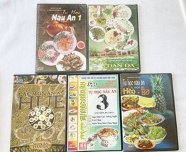Lot of 5 DVD Học Nấu Ăn, Món Huế, Món Dân Dã, Đãi Tiệc, Heo, Bò, Vietnamese - £31.16 GBP