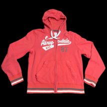 Vintage Aeropostale Zip Up Hoodie Womens Sz Medium Coral Y2K Stitched Sp... - $34.99