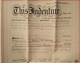 1887 Antique Deed Mortgage A Carver To H Worthington Centerville Buckingham Pa - £71.09 GBP