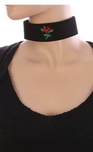 Red rose black choker - €7,73 EUR