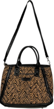 vera bradley quilted zebra print shoulder tote bag black and tan purse - $406.59 MXN