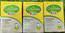 (3) Culturelle Kids Probiotics + Fiber Regularity 24 Packets Expires 10/... - $816.43 MXN