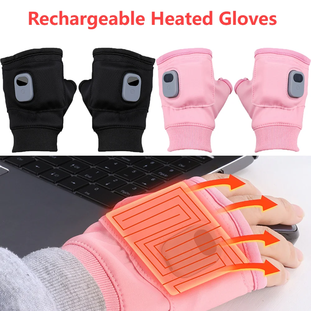 Rechargeable Heated Gloves 360 Degree Heating Thermal Heated Gloves Windproof - £42.43 GBP+