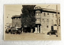 Big Tree Hotel Alturas California Real Photo Postcard Street Cars Signs More - £11.24 GBP