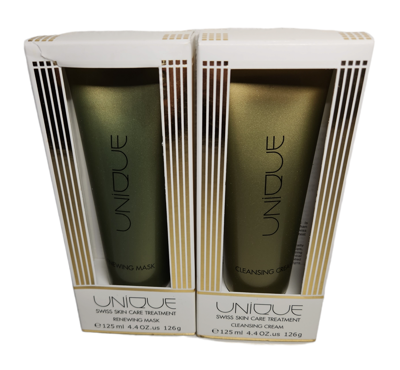 Set of UNIQUE Cleansing Cream x1 &amp; Renewing Mask x1 Anti-Aging Swiss Ski... - $74.25