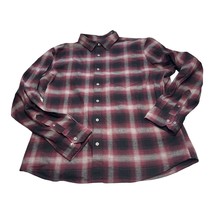 Apt. 9 Flannel Shirt Men&#39;s XL Red Black Check Stretch Standard Fit Button-Up - £19.94 GBP