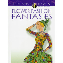 Dover Publications-Creative Haven: Flower Fashion Fantasies - £14.25 GBP