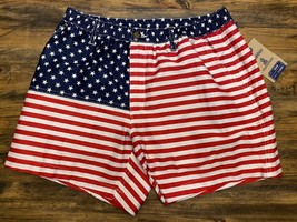Chubbies The ‘Mericas Zippered Fly Flat Front USA Flag 4th Shorts Men’s ... - £21.78 GBP