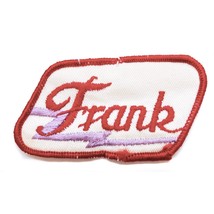 Vintage Name Frank Red Purple Patch Embroidered Sew-on Work Shirt Unifor... - £2.71 GBP