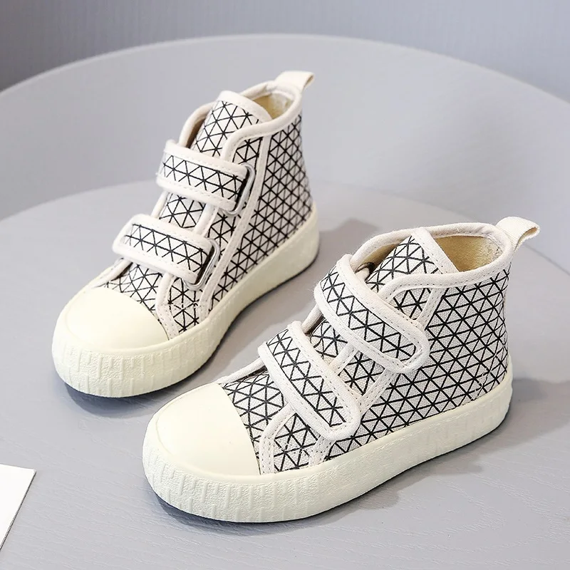 Kid  Running Shoes Girls High Top Canvas Shoes Casual Plaid Boys Sneakers Kids S - £157.55 GBP