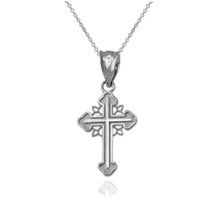 Sterling Silver Filigree Cross Charm Necklace - £11.74 GBP+