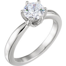 Round Diamond Engagement Ring 14k White Gold (0.5 Ct F Si1 Clarity) GIA - £1,422.48 GBP