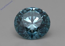 Round Cut Loose Diamond (0.73 Ct,Sky Blue(Irradiated) Color,VS2 Clarity) - £1,071.79 GBP