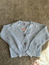 Sincerely Jules Light Blue Cropped Cardigan Sweater V Neck Buttons Preppy Sz XS - £18.73 GBP