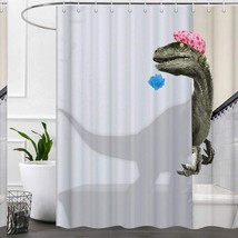 Funny Dinosaur Shower Curtain Set 72x72 White - $761.72 MXN
