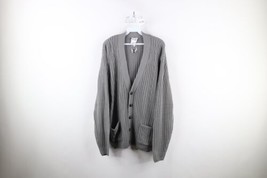 Deadstock Vtg 90s Streetwear Mens Large Blank Chunky Cable Knit Cardigan... - $89.05