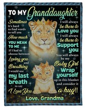 Lions Queen Fleece Blanket Gift For Granddaughter Love Grandma Customize Blanket - £45.46 GBP+
