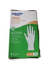 Equate Vinyl Examination Gloves ( 50 gloves ) One size fits most Power Free prot - £18.46 GBP