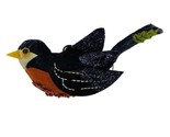 Midwest-CBK Ornament Felt Beaded Plush Red Robin  Christmas Black 4 in - $6.01